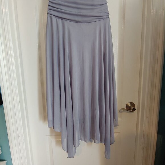 Trixxi Womens Gray Asymmetrical Empire Babydoll Fairy Whimsical Dress Midi Jr L - Picture 9 of 10